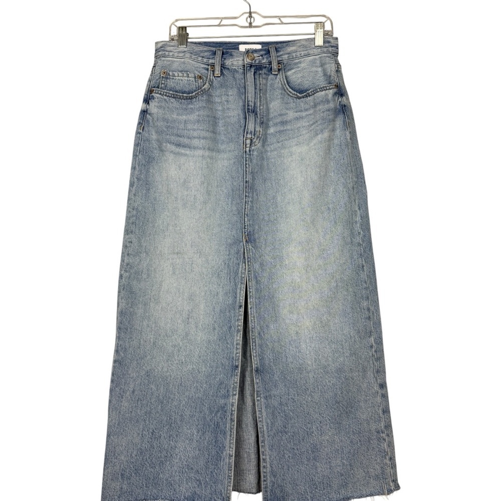 Evereve Pistola Alice Midi Denim Split Front Brooklyn Midi Skirt - Picture 3 of 8